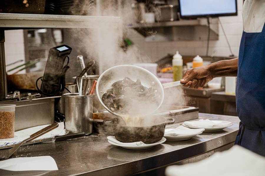 Busy professional kitchen