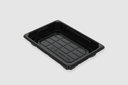 Plateau Sushi Noir + Couvercle Transparent 172x123x18mm Boîte combinée M Noir