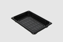 Plateau Sushi Noir + Couvercle Transparent 184x129x23mm Boîte combinée L Noir