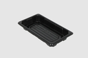 Plateau Sushi Noir + Couvercle Transparent 218x92x23mm Boîte combinée long Noir