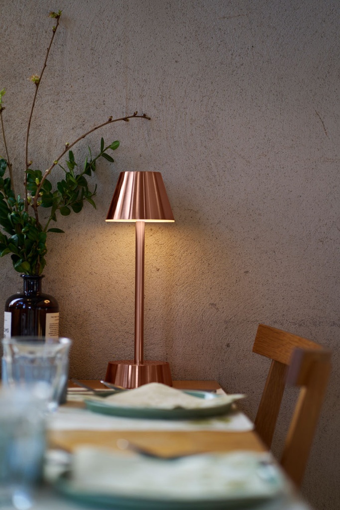 Lampe de table Duni LED Zelda Rose Gold 10,3x32cm