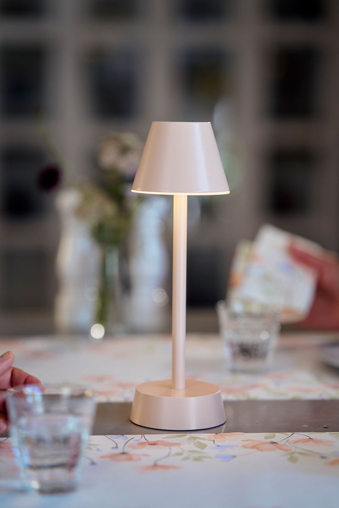 Lampe de table Duni LED Zelda Rose clair 10,9x33cm