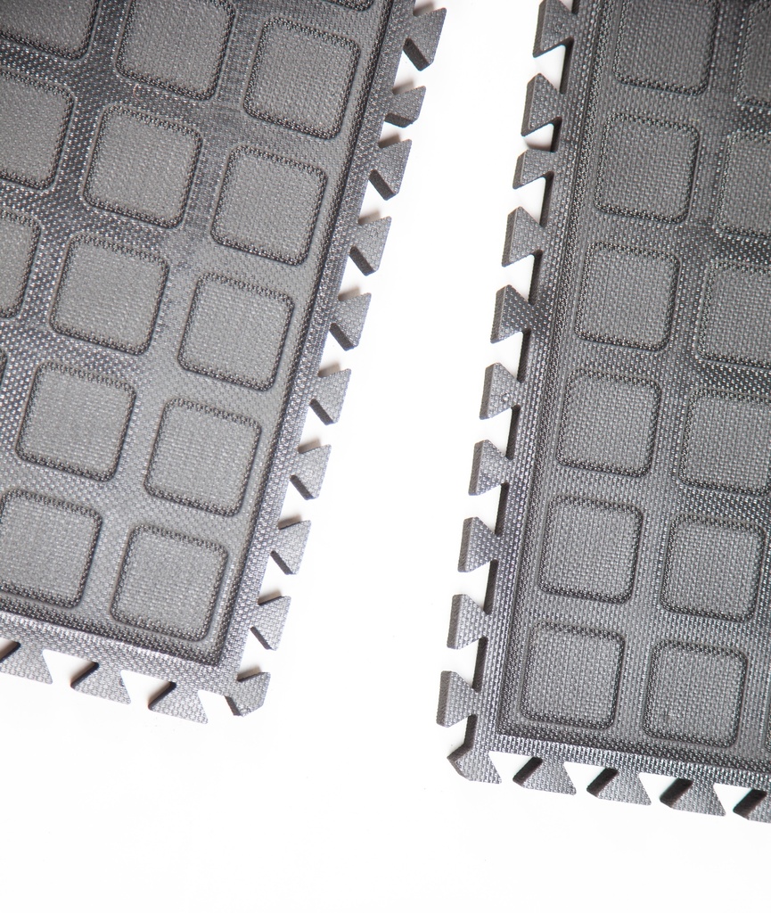 Tapis anti-fatigue Hog Heaven Linkable Yellow milieu du tapis 915 x 1111 mm