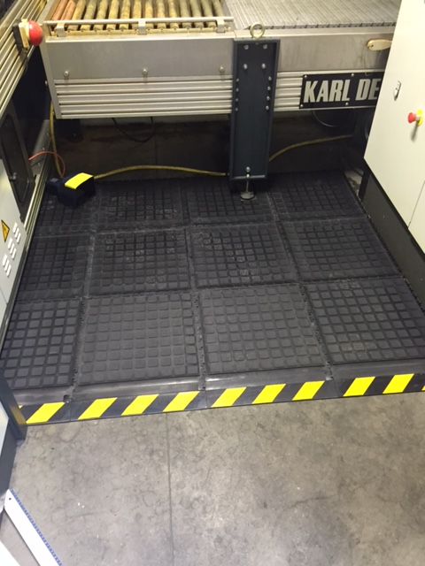 Tapis anti-fatigue Hog Heaven Linkable Yellow extrémité du tapis 1013 x 1110 mm