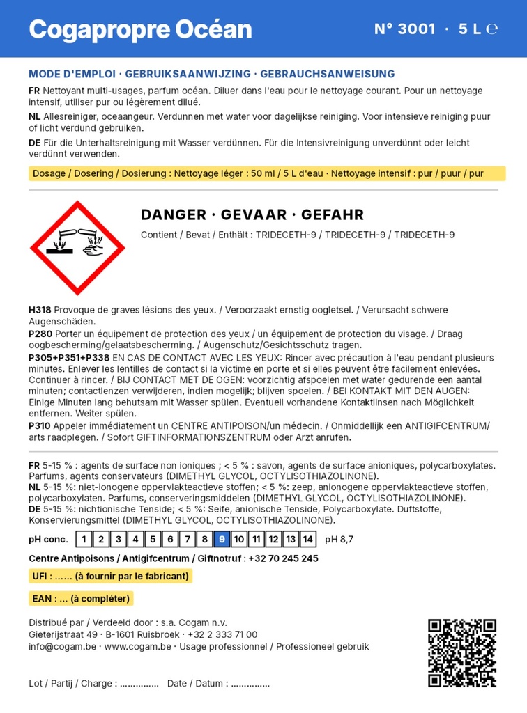 Étiquette arrière (mentions de sécurité)