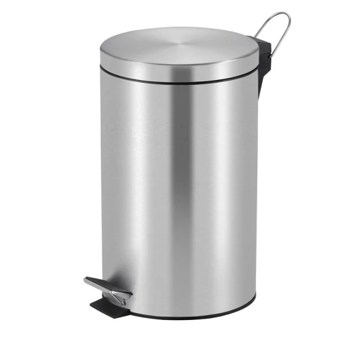 Poubelle à pédale Inox mat 12L