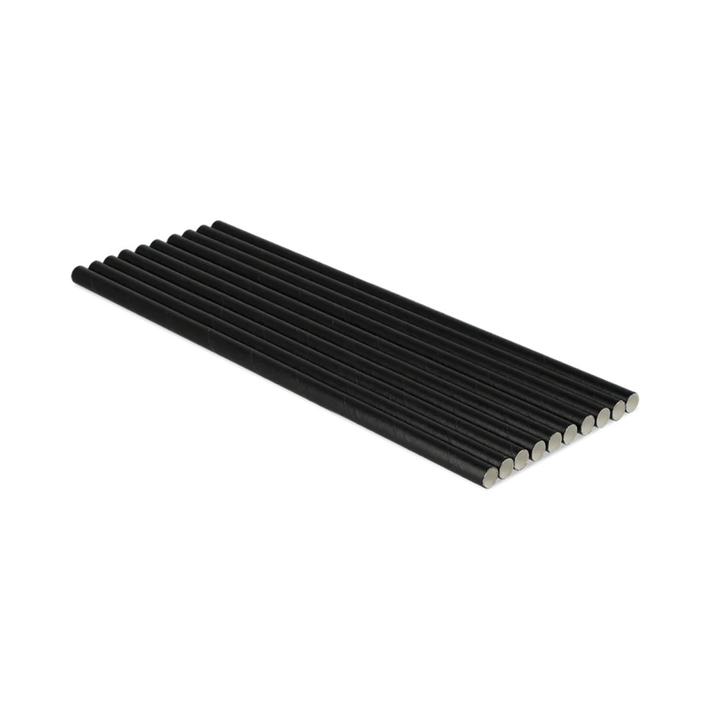 Pailles Papier Noir 8x250mm