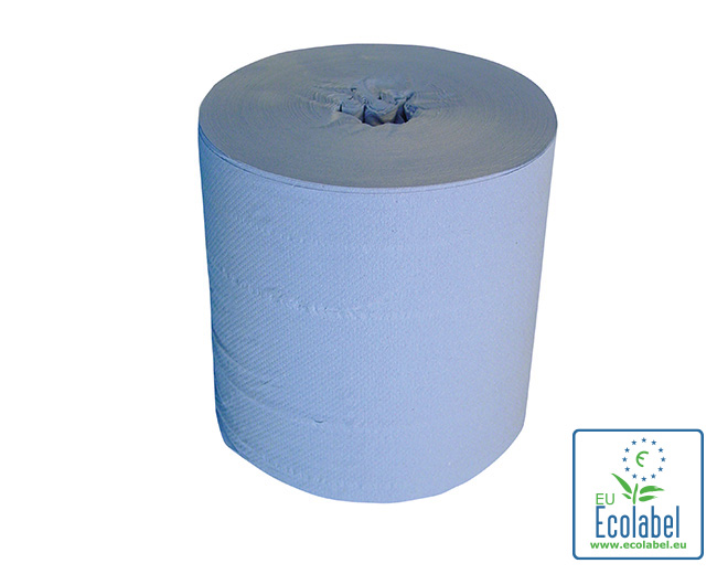 Rouleau essuie-tout MIDI sans mandrin bleu 2 plis 20cm 6x170m