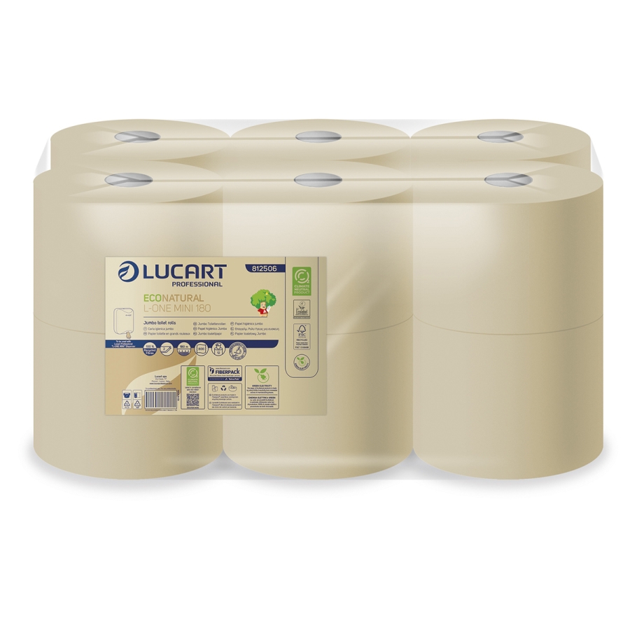 Papier toilette EcoNatural L-ONE MINI recyclé 2 plis 12x180m