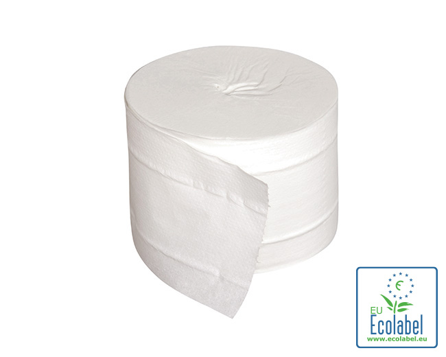 Papier toilette compact sans mandrin cellulose 2 plis 800 coupons 96m T126