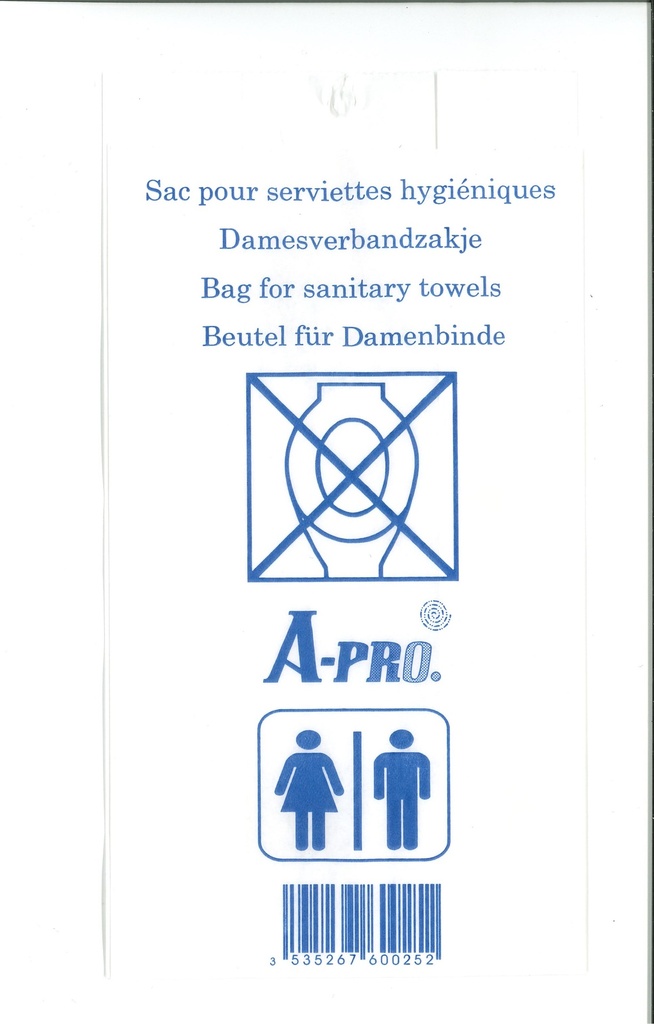 Toiletzakje Wit Papier 23x12cm 