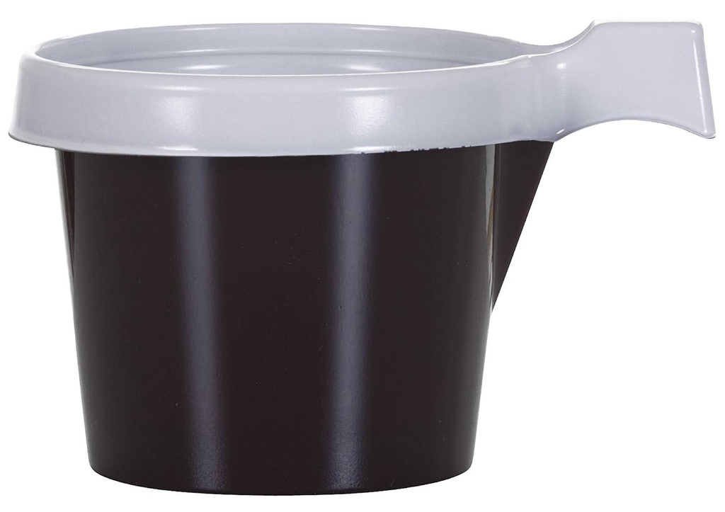 Coffee cup 200cc brown plastic with handre 20x50 