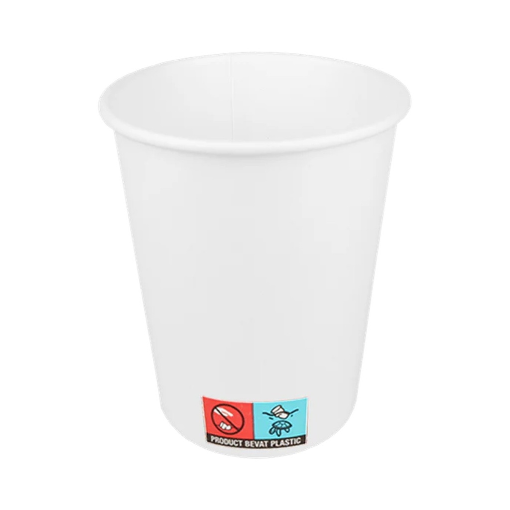 [65917] Coffee cup 230cc 8oz Ø80mm white cardboard 20x50