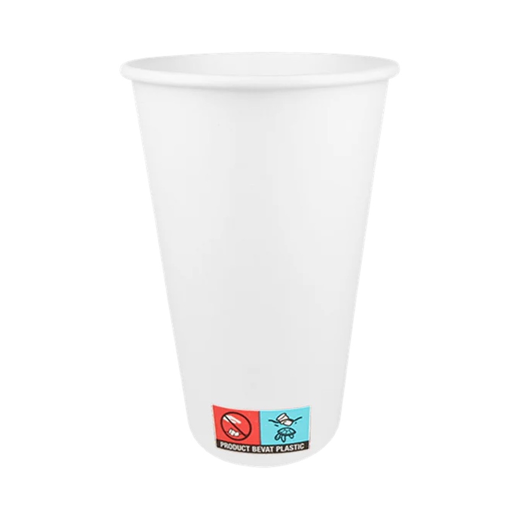 [65923] Coffee cup 450cc 16oz Ø90mm white cardboard 20x50