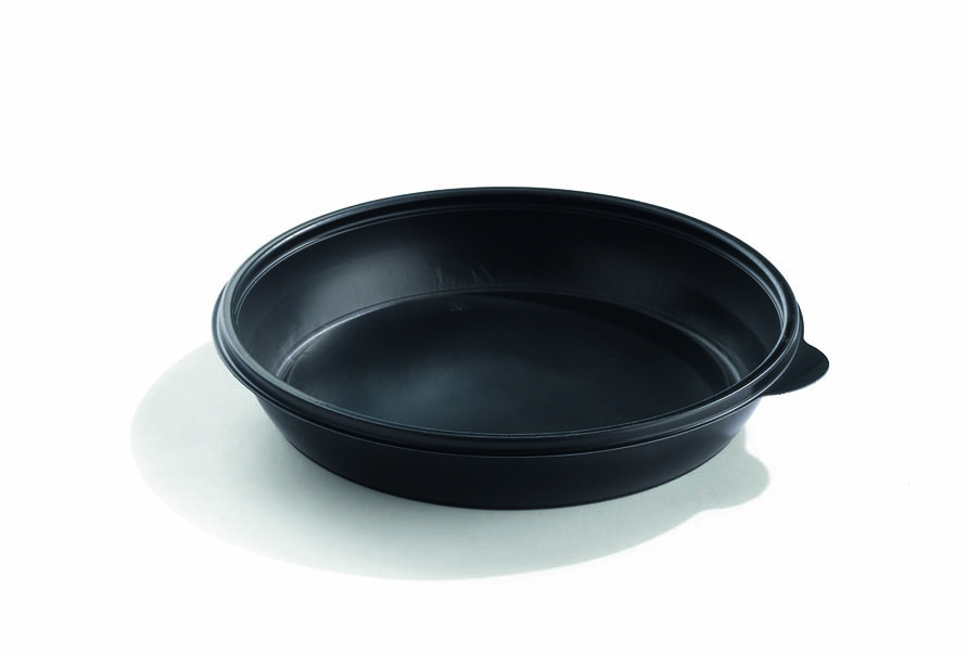 Round plate black Sabert Hotpack HOT79132 23x4cm 1000ML