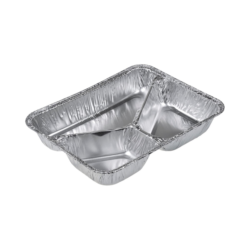 [66506] Aluminium bakje 3 vakken 960cc R819 227x177x37mm