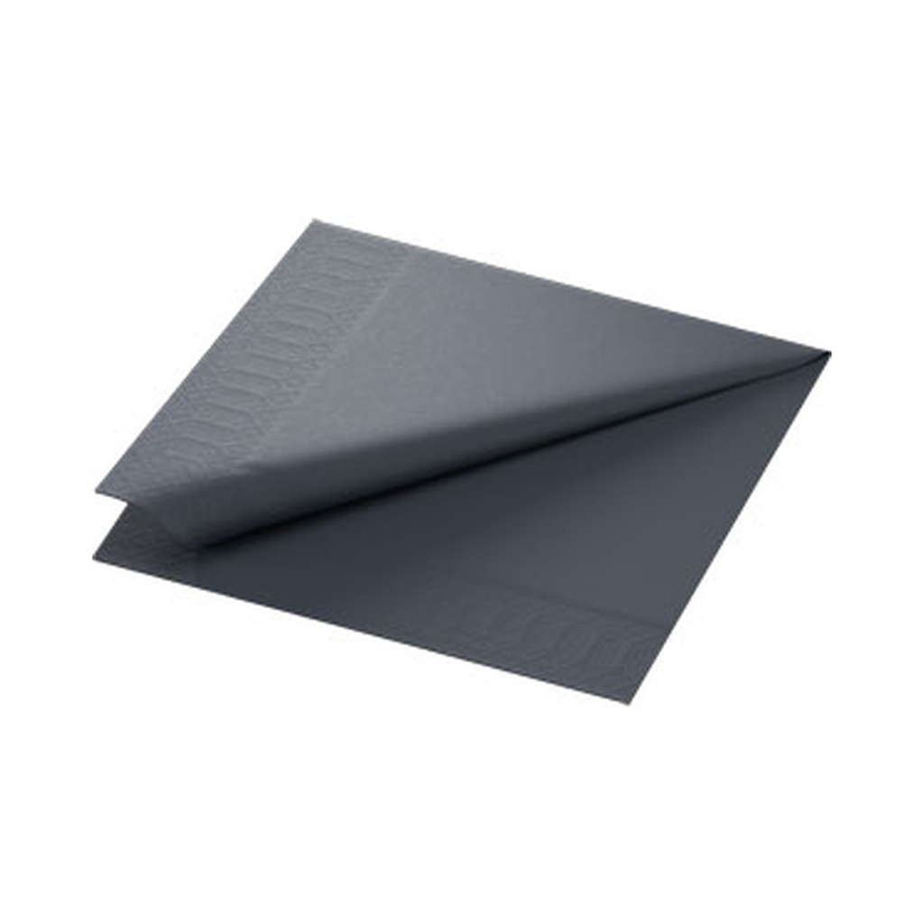 [5308NOIR] Servet 3-laags 1/4-vouw 40x40cm papier gekleurd (Zwart)