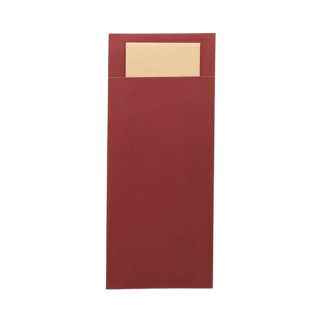 [5327RUBY] Bestekhoesjes classic met servet (Ruby Ivory)