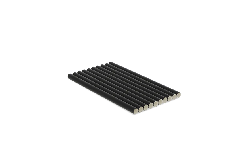 Pailles Papier Noir 8x150mm