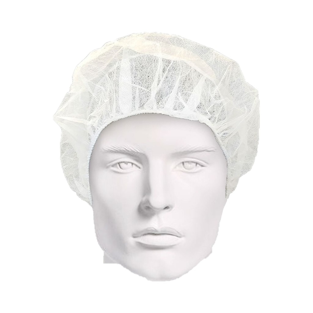 [44004] Non-woven clip mob cap white