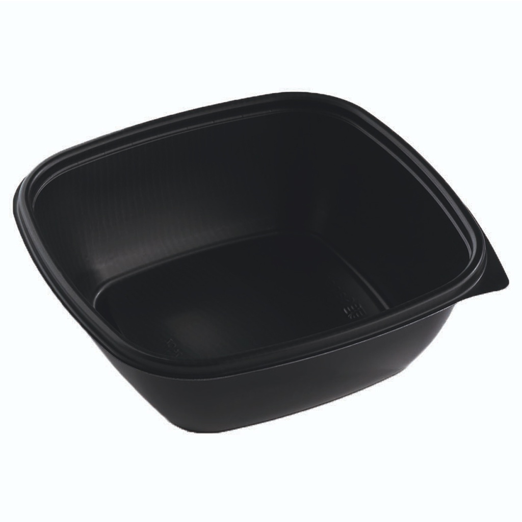 Vierkant bakje zwart Sabert Hotpack HOT76124 16x16x6cm 750ML