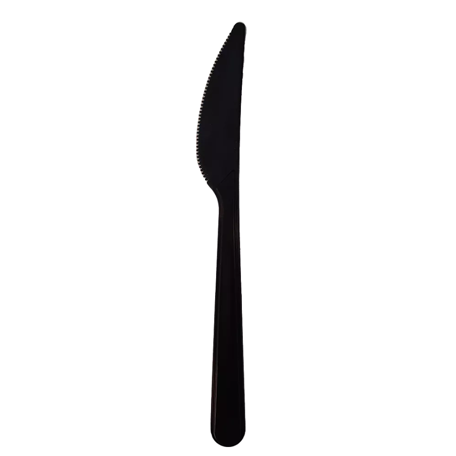 Couteau noir Réutilisable PP 18cm 20x50p