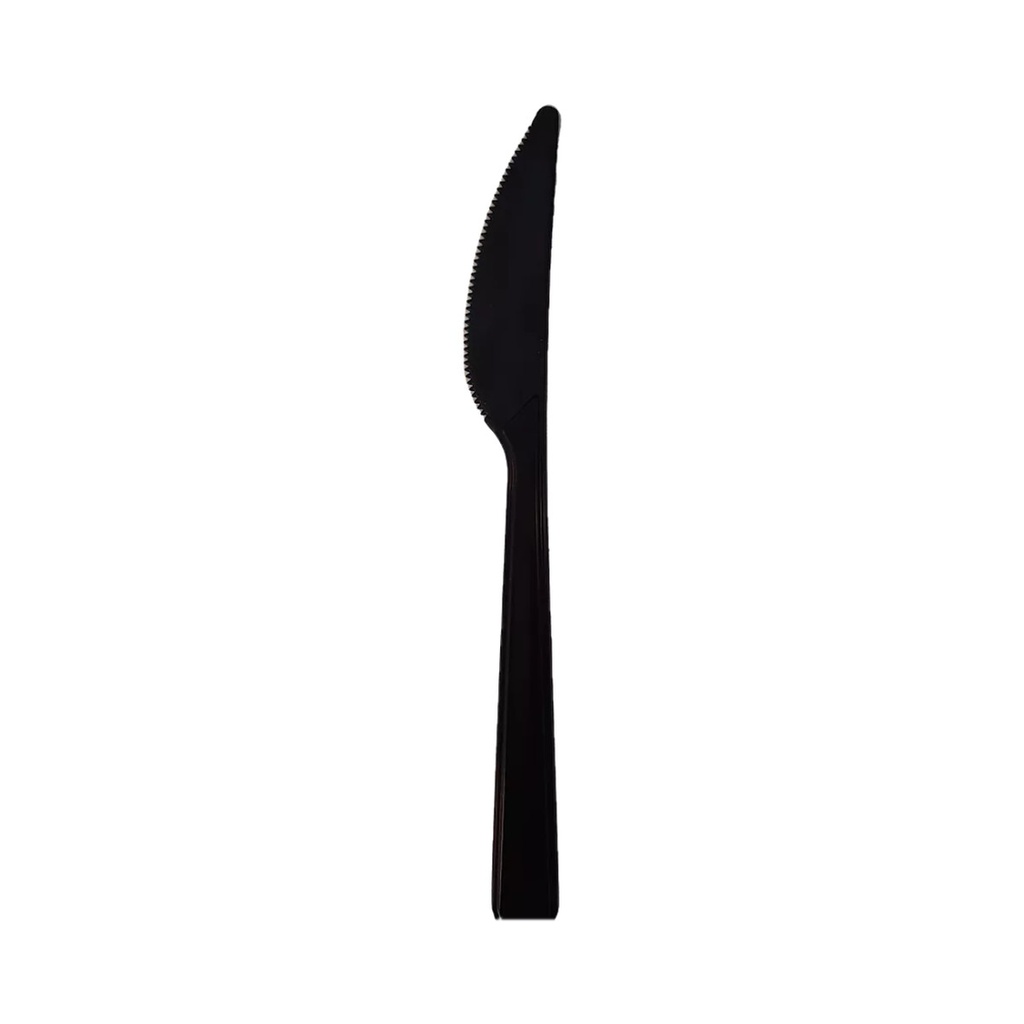 Couteau noir Réutilisable PP 18cm 20x50p