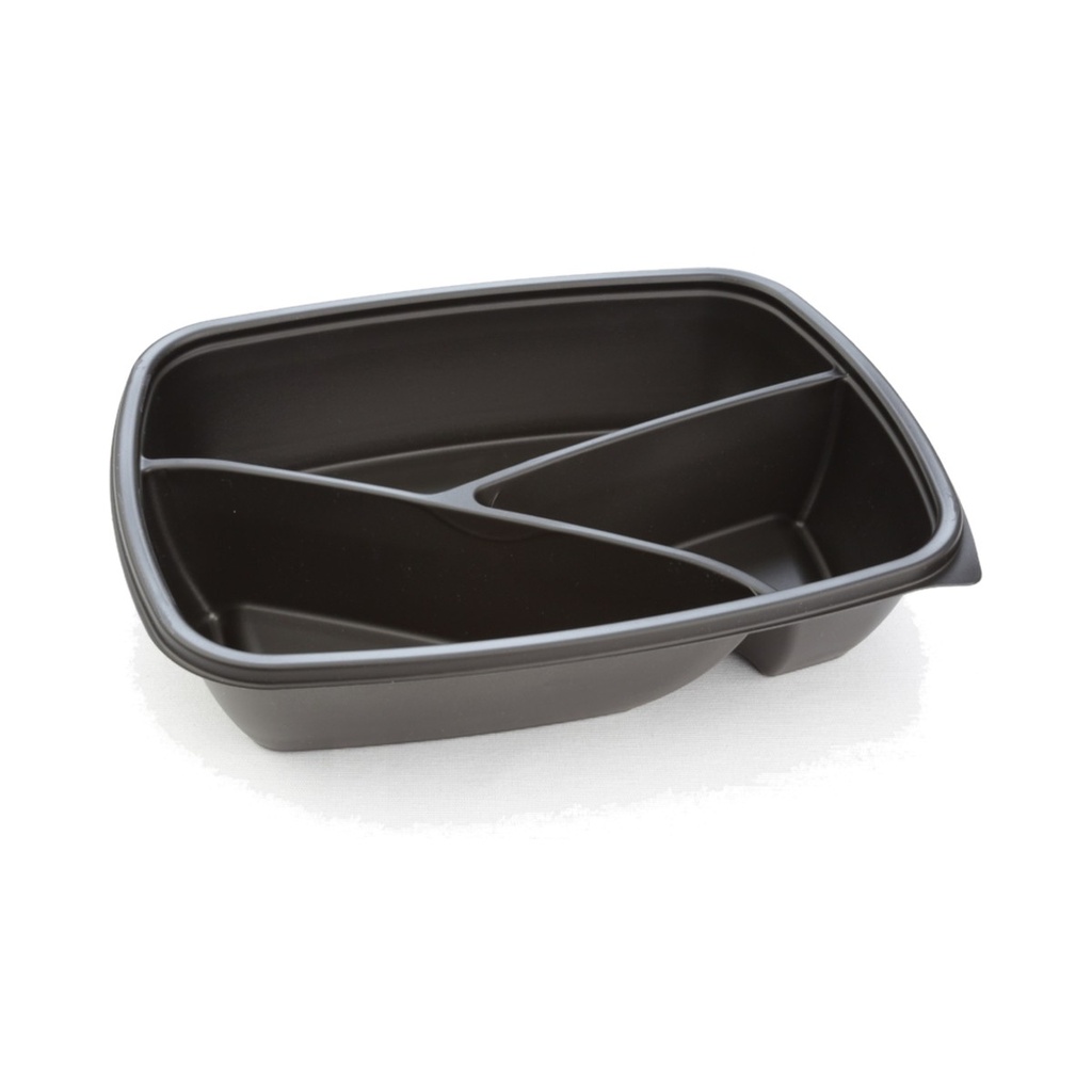 Ravier 3 Compartiments noir Sabert Hotpack HOT78330 23x17x5cm 900ML