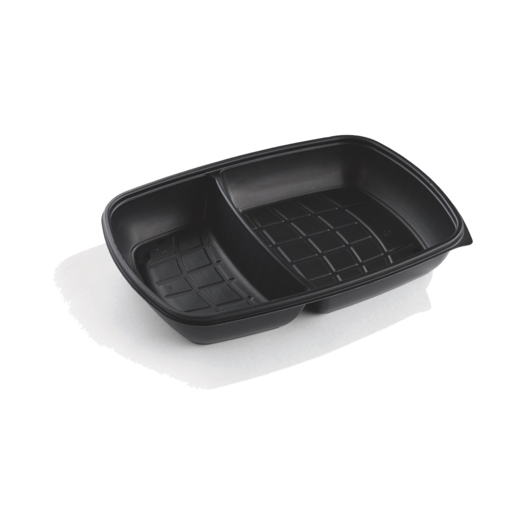 Ravier 2 Compartiments noir Sabert Hotpack HOT71243 28x20x4cm 1300ML