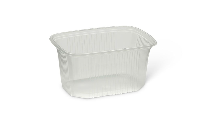 Barquette rectangle PS transparent 350cc 108x82x62mm