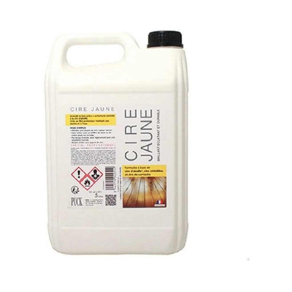 Puck nettoyant sols cire liquide jaune parquets et planchers bois 5L