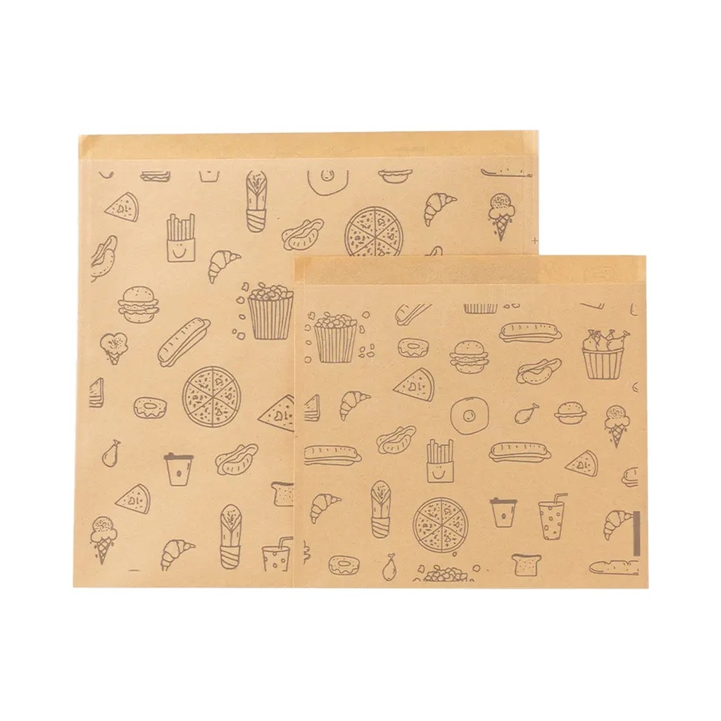 Papier ingraissable 30x40cm feuilles de hamburger kraft