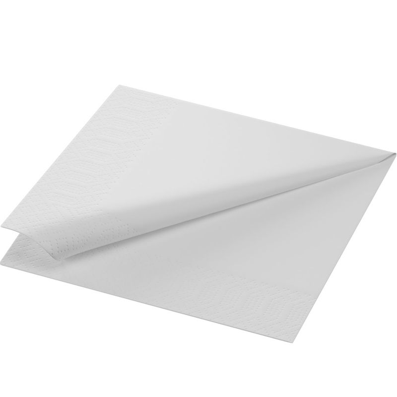 Serviette 3 plis 1/4 pli 33x33cm papier blanc