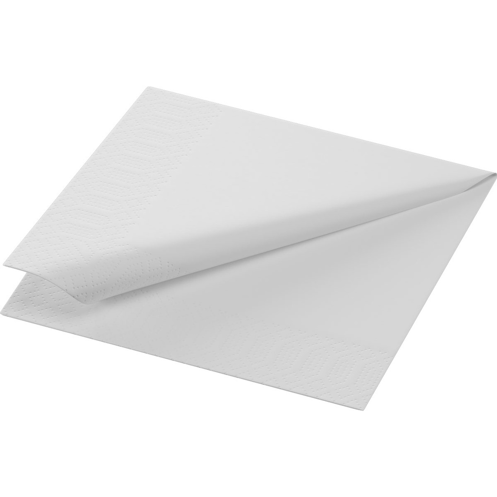 Servet 3-laags 1/4-vouw 24x24cm papier wit
