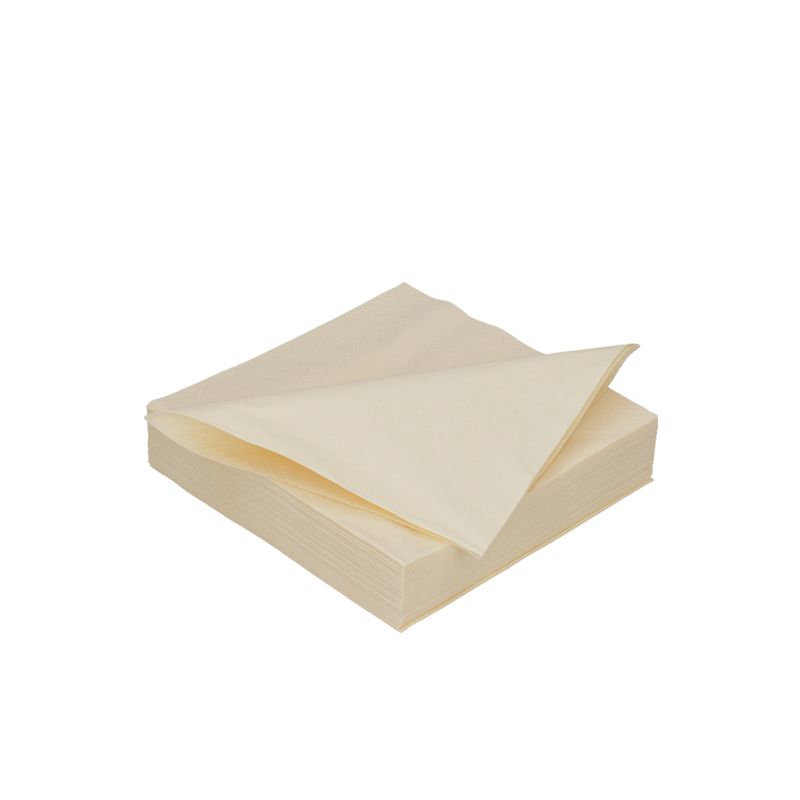 Napkin 2-ply 1/4 fold 24x24cm cream paper