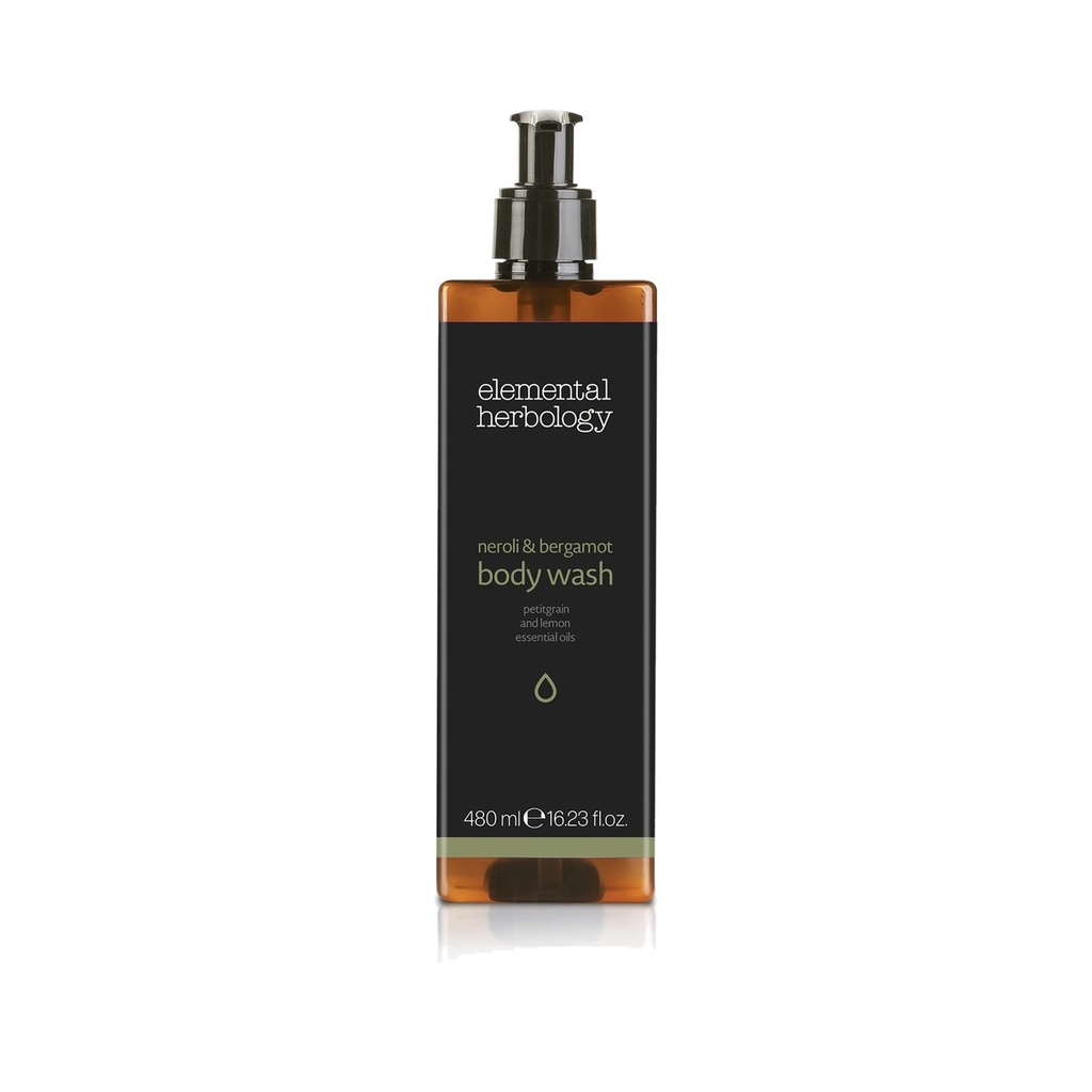 [1411] Douchegel Neroli & Bergamot hervulbare fles Elemental Herbology 480ml