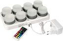 Set van 8 oplaadbare mini LED-lampjes 48 x Ø 50 mm 13 u wit