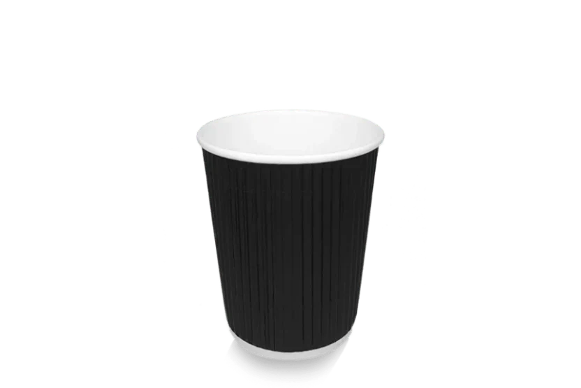 Gobelet à café 230cc 8oz Ø80mm carton Ripple Noir 20x25