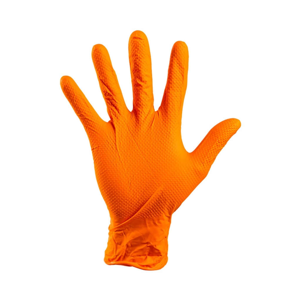 [3158M] Gants Nitrile non poudré orange grip 8g (M)