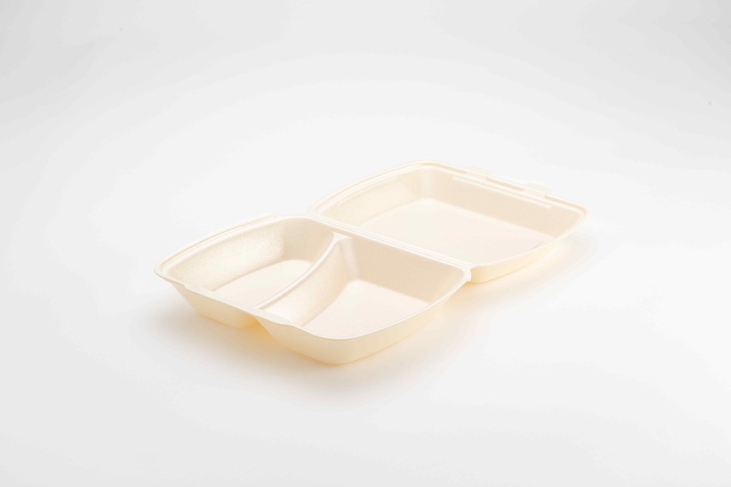 Boîte à menu 2 compartiment IP4/HP4 XPS champagne 245x210x72mm