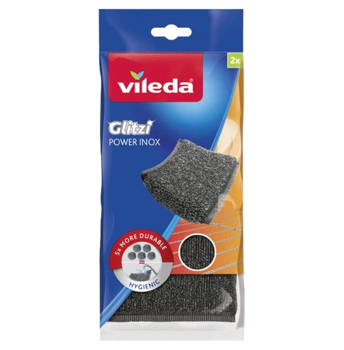 [2042] Glitzi Power Inox Vileda L'éponge en métal