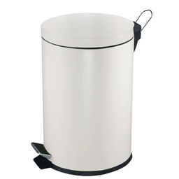 [2144] Poubelle 5L Met Blanc + Pedale + Seau