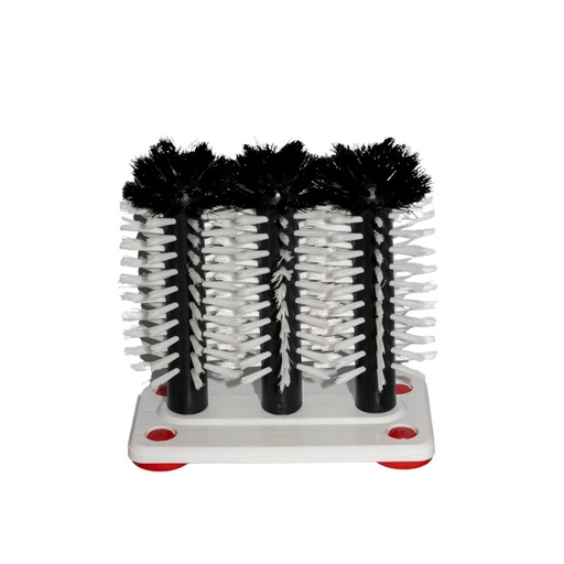 [2202] Plastic glass rinser 3 brushes