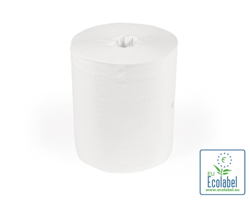 [4321] Rouleau essuie-tout MIDI sans mandrin cellulose 1 plis 22cm 6x305m