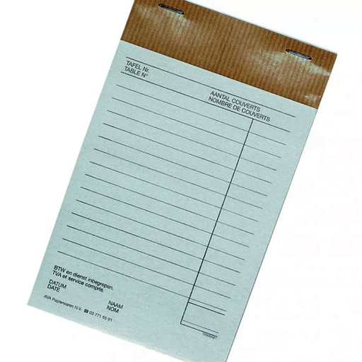 [5060] Carnet Commande Resto Carbon 2x100x165 Sans N°