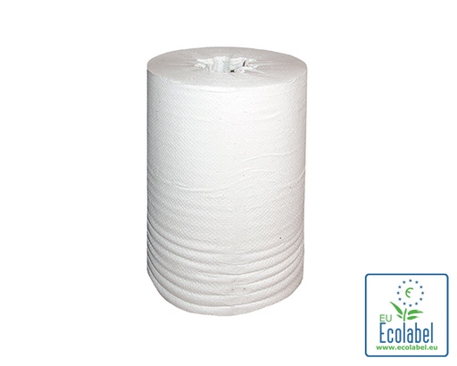 [10304] Rouleau essuie-tout MINI sans mandrin recyclé 1 plis 22cm 6x120m