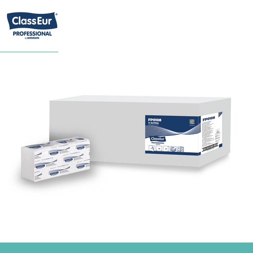 [10503] Essuie-mains pliés en v cellulose 2 plis 25x21cm
