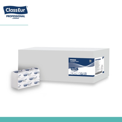 [10505] Essuie-mains pliés en v cellulose 2 plis 22,5x21cm