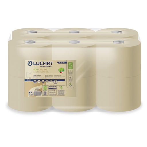 [10706] Toilet paper EcoNatural L-ONE MINI recycled 2-ply 12x180m