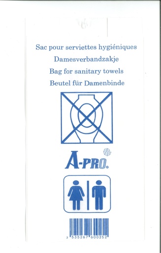 [11410] Hygienebeutel aus weißem Papier 23x12cm 